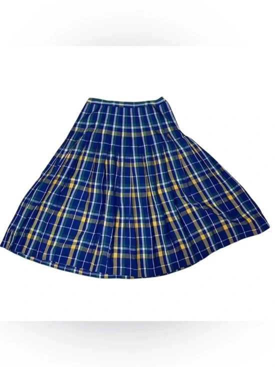 Vintage Pendleton Skirt Blue Tartan Plaid Pleated Academia Midi Sz 10 USA - Picture 3 of 5
